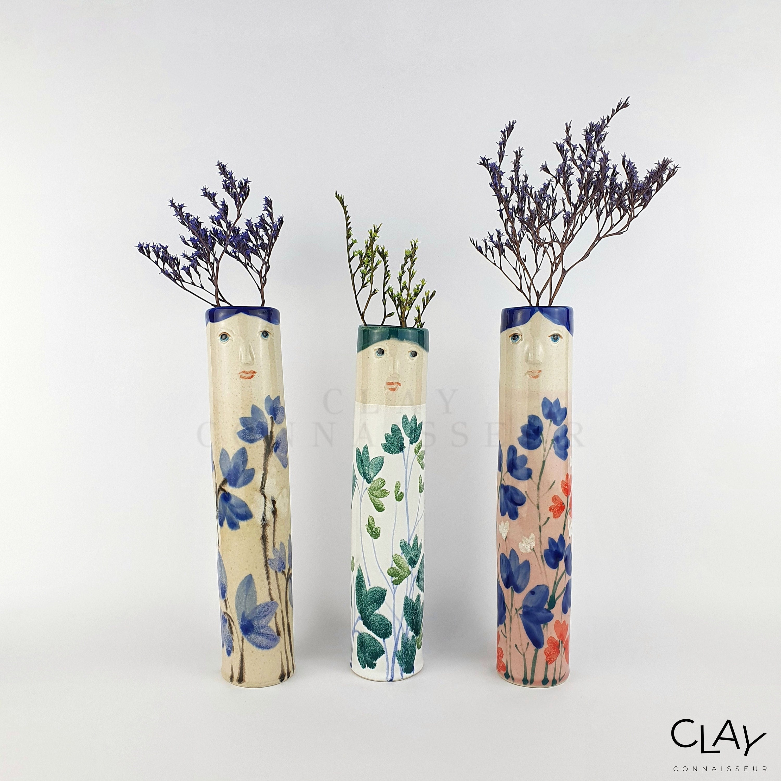 Floral Family Ceramic Bud Vases • Pottery Vases for Dried Flowers ...