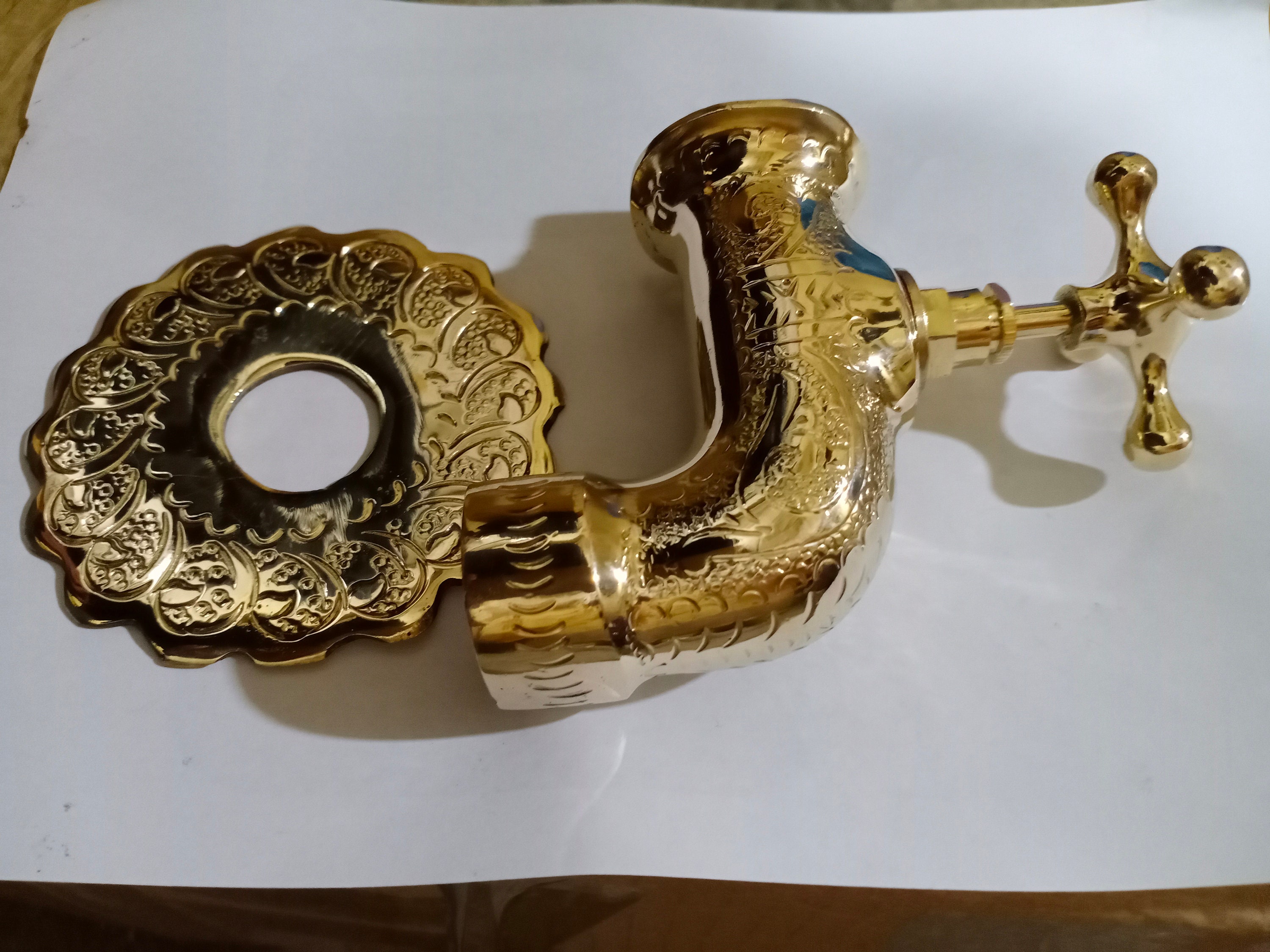 Handmade Moroccan Brass Faucet – Engraved Gold Bathroom Tap - Etsy