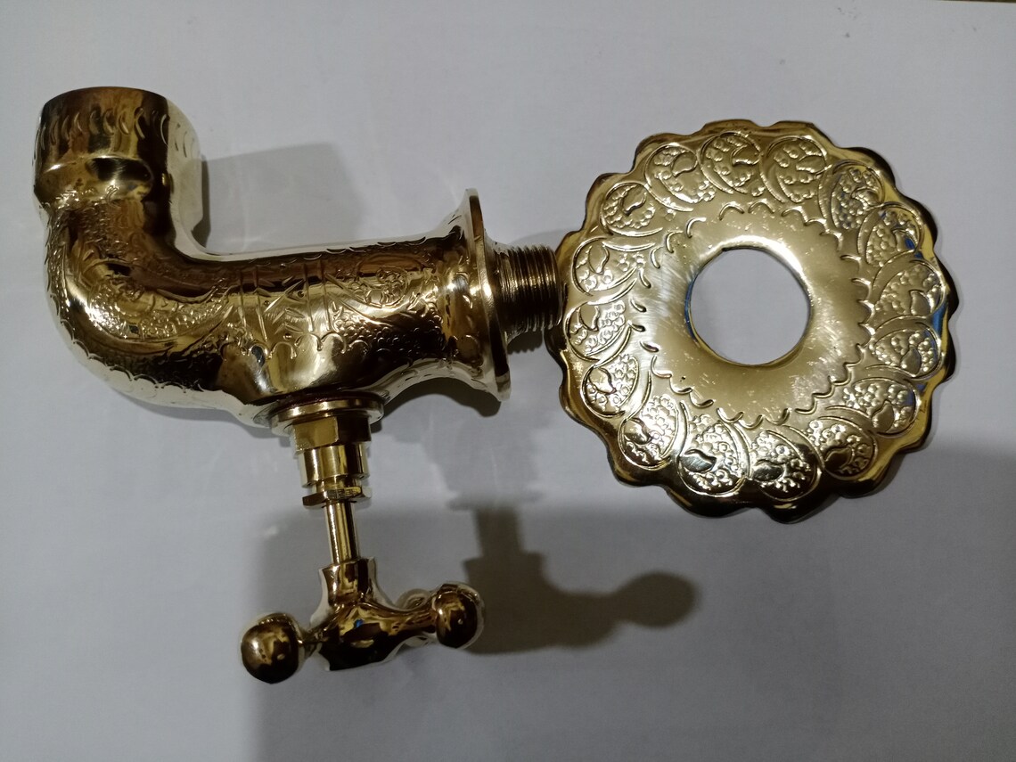 Handmade Moroccan Brass Faucet – Engraved Gold Bathroom Tap - Etsy