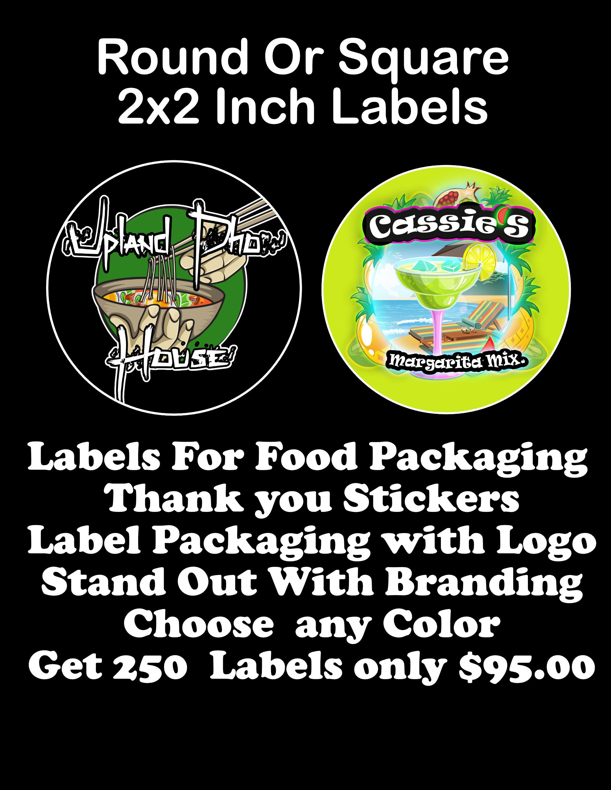 Custom Printed Round Labels 2x2 - Free Design - Etsy