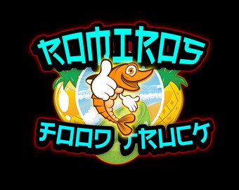 Logo personalizzato - Food Truck Mix Cart Logo del negozio Logo personalizzato Realizzato per il tuo camion di cibo per tatuaggi da barbiere di marca