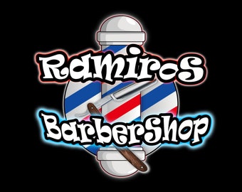 Barbershop Logo Custom- Custom Barber Shop Logo tattoo dog design logo store business