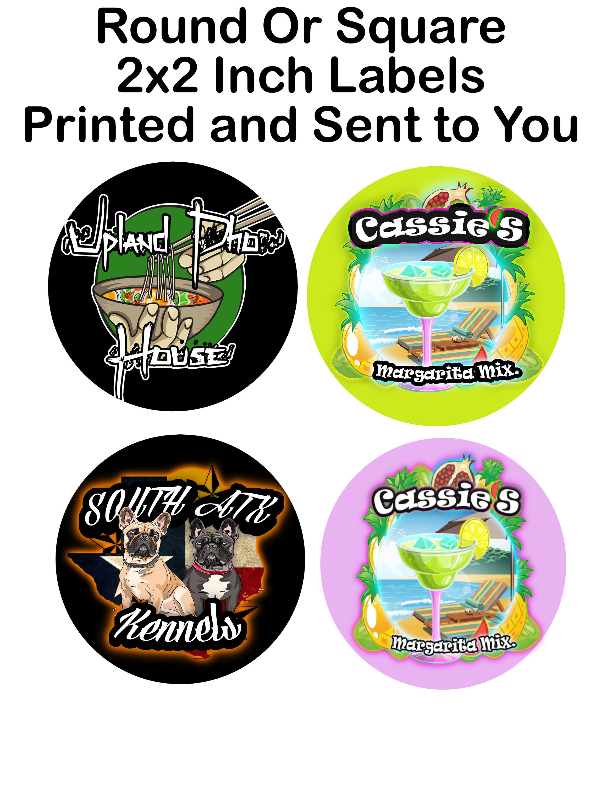 Custom Printed Round Labels 2x2 - Free Design - Etsy
