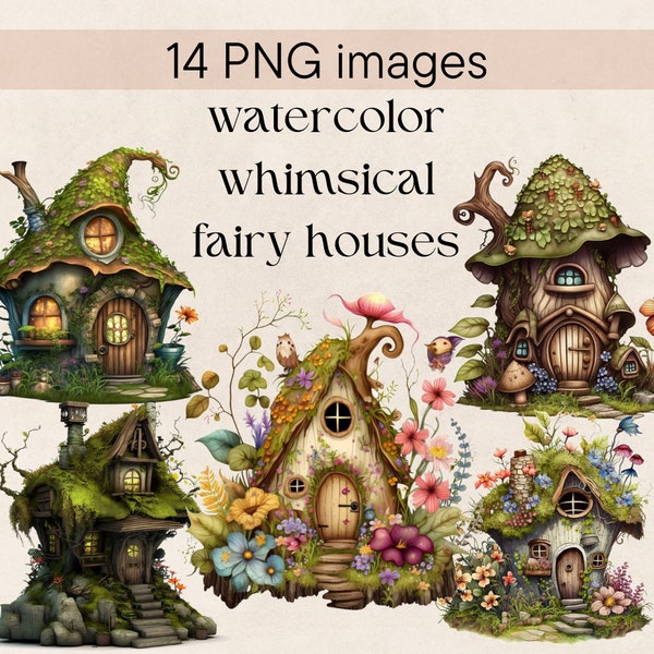 Fantasy Fairy House Clipart Fantasy Fairy House Digital Art House Fantasy Wall Art Fairy Cottage Illustration Mystical Fairy House Garden