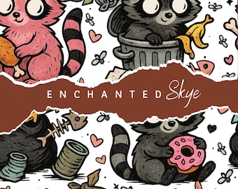 Cute Racoon | Seamless Digital Fabric Patterns | Printable Textile Designs | Instant Download for Fabric Shops & Crafters
