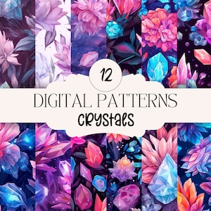 12 crystals DIGITAL Paper, Seamless Pattern design, Sublimation, Sublimation File, repeating pattern, Fabric pattern, digital download,
