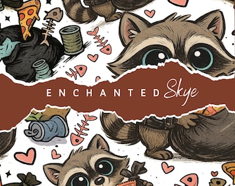Cute Racoon | Seamless Digital Fabric Patterns | Printable Textile Designs | Instant Download for Fabric Shops & Crafters