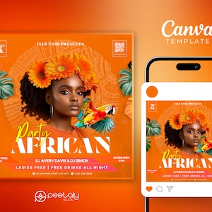Editable Club Flyer Template For Canva, DIY Event Flyer, Party Flyer, Digital Birthday Flyer, DJ Party Invite for Social Media, Instagram