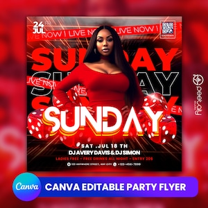 Animated Editable Club Flyer Template For Canva, DIY Event Flyer, Party Flyer, Digital Flyer, DJ Party Invite for Social Media, Instagram
