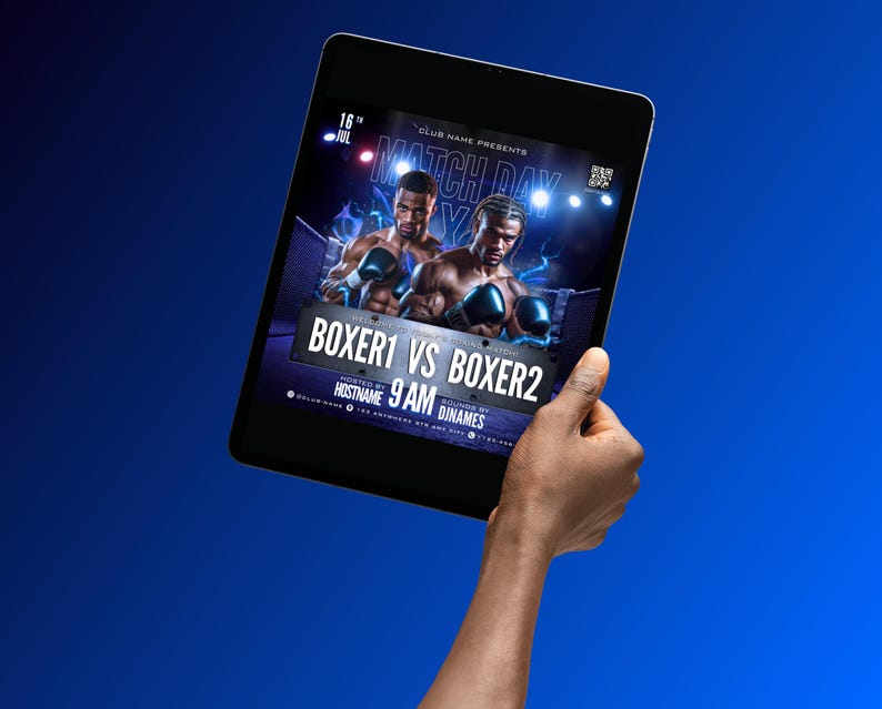 Boxing Game Day Flyer Template, DIY Party Invite (canva) - Etsy