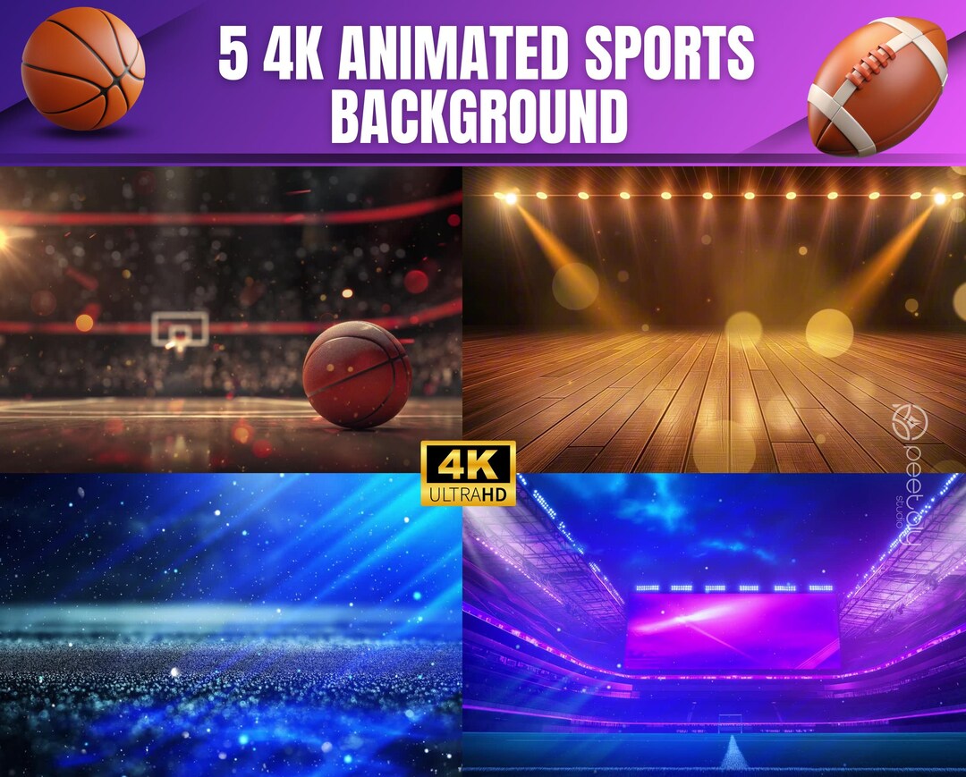 4K Animated Sports Backgrounds, MP4 Set (digital Download) - Etsy