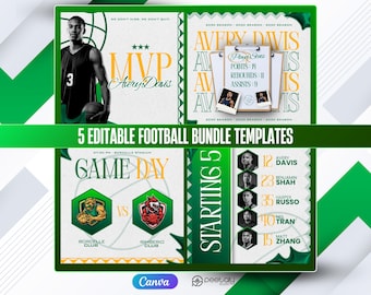 5 Editable Basketball Team Canva Bundle Social Media Templates | Canva Graphics (Digital Download)