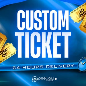 Benutzerdefiniertes Ticketdesign, Ereigniskartenhersteller, professioneller Grafikdesigner, personalisierte Tickets, DJ-Party-Eintrittspass, Canva-Kartenvorlage