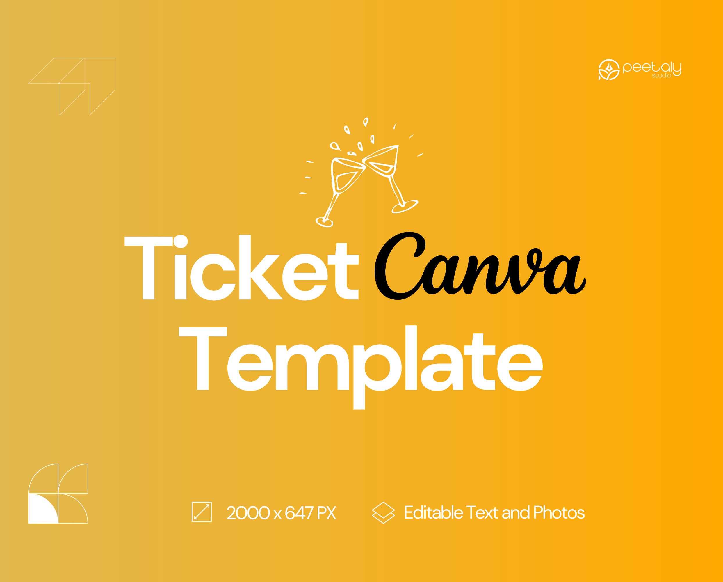 Editable party ticket canva template printable event ticket custom 