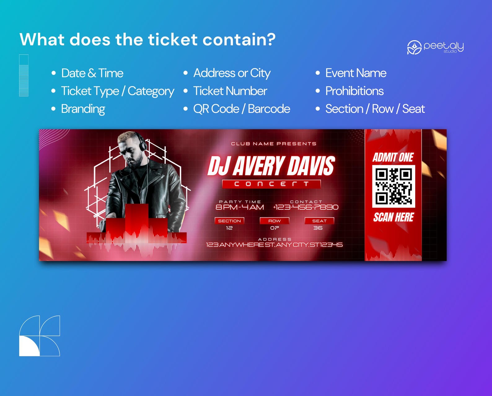 Custom Pass Tickets Editable Concert Ticket Template, Custom Event Pass (digital Download ...
