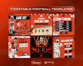 Football Team Social Media Templates | Canva Graphics (Digital Download)
