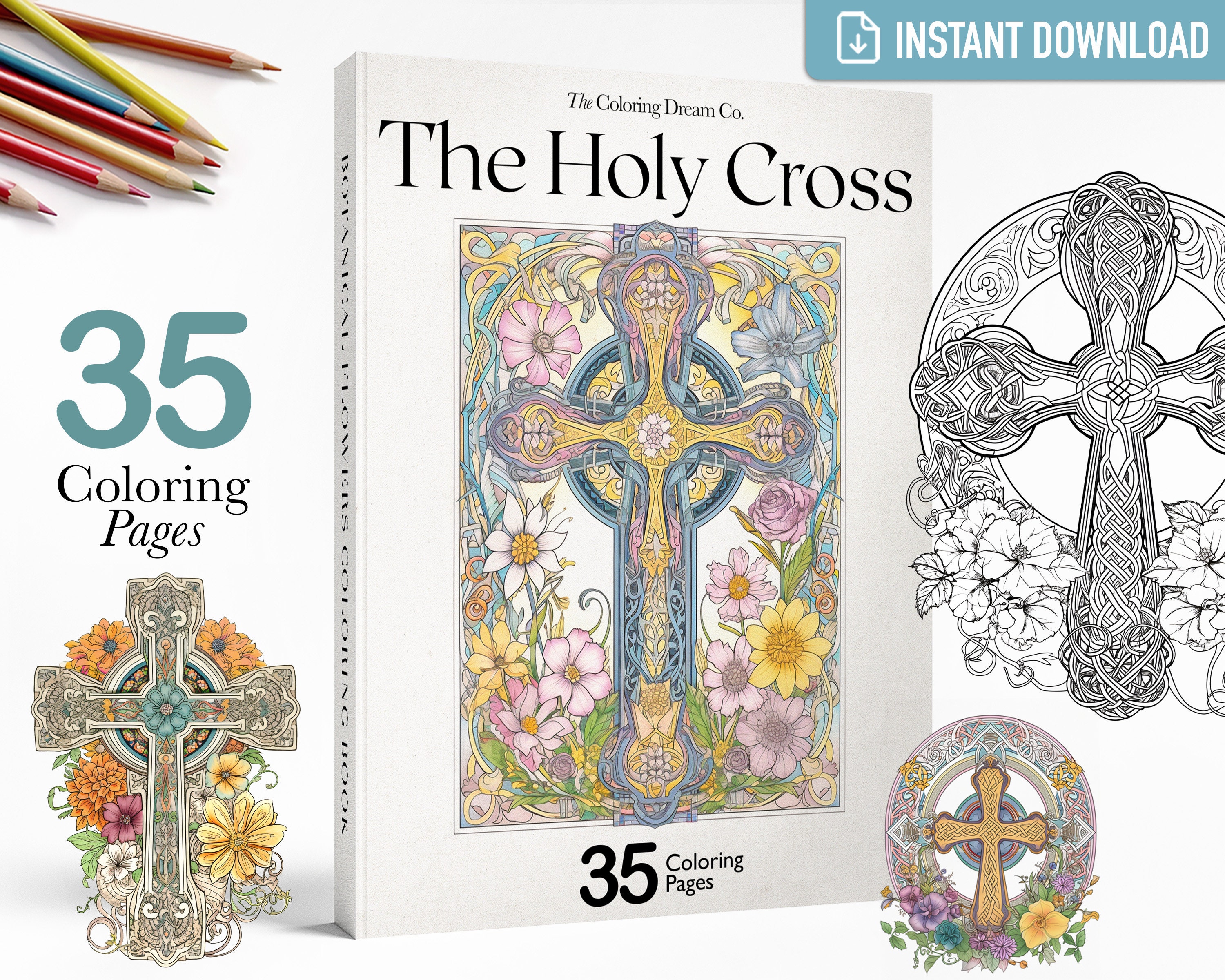 Wooden Cross Coloring Page