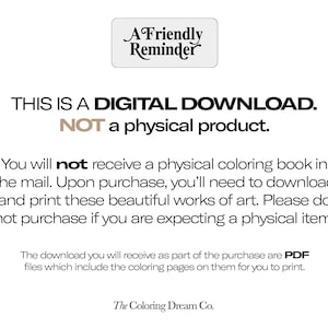 May include: A digital download reminder graphic with the text "THIS IS A DIGITAL DOWNLOAD. NOT a physical product." and a printer icon. The text explains that the product is a digital download and not a physical item.