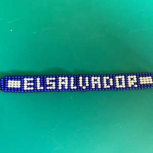 Pulsera El Salvador, Pulsera Salvadoreña, Guanaca, Hecha a mano de Mostacilla, Hecha a mano, Hecha a mano