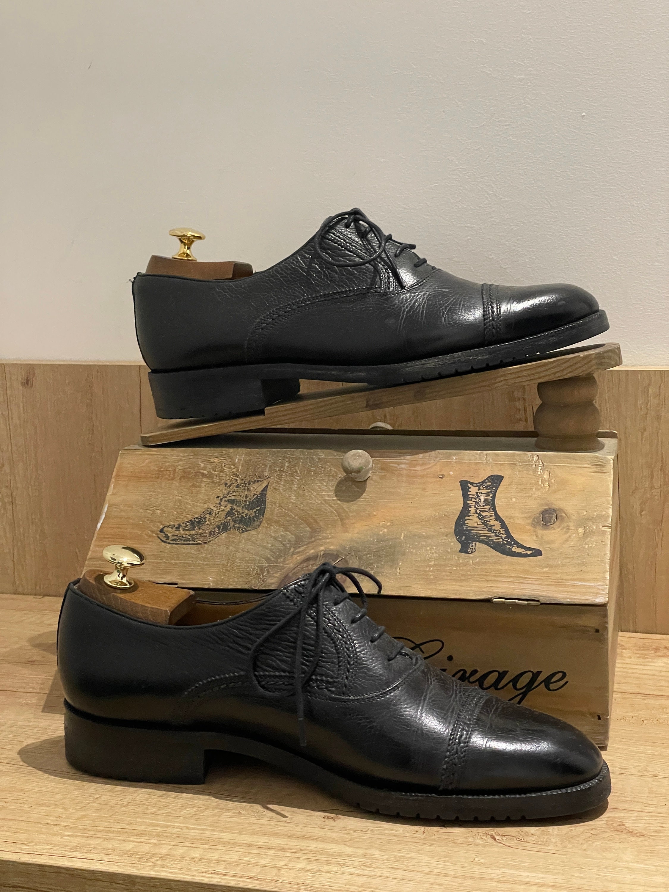 Genuine Bruno Magli Italian-Made Black Suede Wingtip Brogue Oxford M by Bruno Magli Pio Leather Oxford | ShopSimon main image 4