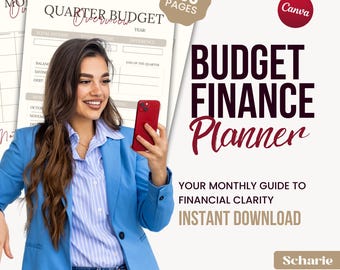 Printable Budget & Finance Planner PDF | Monthly Expense Tracker, Savings, Bill Organizer | Digital Download