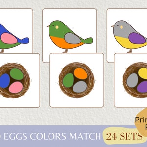 Cartões de correspondência de cores, atividade de reconhecimento de cores, jogo de correspondência pré-escolar, jogo para impressão para crianças, planilhas para aprendizagem, educação domiciliar