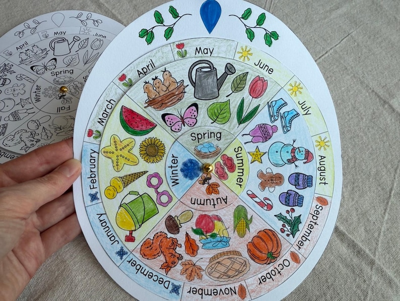 Wheel of the Year Coloring, Season Calendar Wheel, Seasons Wheel ...