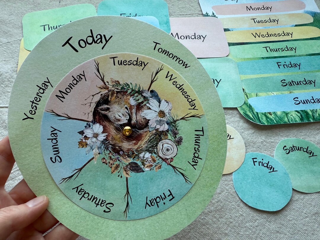 Days of the Week Wheel, Circle Time, Classroom Calendar, Printable ...