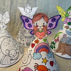 Fairy Dolls Paper Craft Kit, Paper Doll Coloring Set, Printable Paper Dolls, DIY Kids Paper Toys, Fairy Coloring Pages, Arts Crafts for Kids