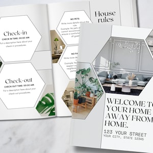 Airbnb Welcome Book Template | House Host Manual Guidebook Template | Real Estate Canva Template | Vacation Rental Template