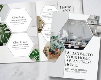 Airbnb Welcome Book Template | House Host Manual Guidebook Template | Real Estate Canva Template | Vacation Rental Template