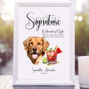Custom Dog Signature Drink Menu Pet Signature Drink Sign Personalized Bar Menu Dog Drink Sign Pet Drink Menu Dog Cocktail Feature Drink Menu