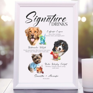 Custom Dog Signature Drink Menu Pet Signature Drink Sign Personalized Bar Menu Dog Drink Sign Pet Drink Menu Dog Cocktail Feature Drink Menu