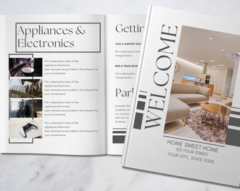 Airbnb Welcome Book Template | House Host Manual Guidebook Template | Real Estate Canva Template | Vacation Rental Template