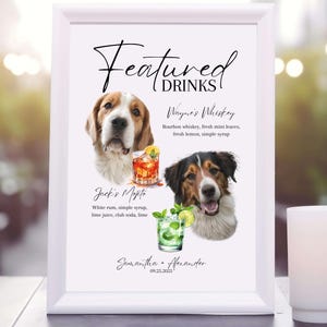 Custom Dog Featured Drink Menu Pet Featured Drink Sign Personalized Bar Menu Dog Drink Sign Pet Drink Menu Dog Cocktail Signature Drink Menu