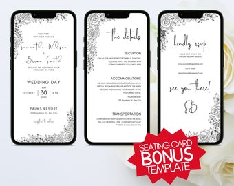 Digital Wedding Invitation, Online Invitation Template, Eco-Friendly E-Invite, Electronic Wedding Invitation, Digital Wedding Invite, DIY