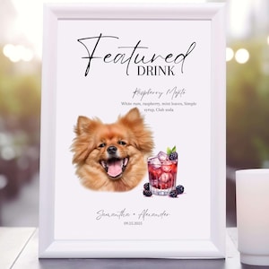Custom Dog Featured Drink Menu Pet Featured Drink Sign Personalized Bar Menu Dog Drink Sign Pet Drink Menu Dog Cocktail Signature Drink Menu