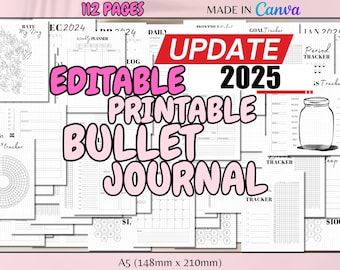 Bullet Journal Planer Bujo Printables Bujo Spread Journal Bundle Journal Kit Bujo Template Bullet Journal 2024 Bullet Journal A5