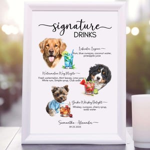Custom Dog Signature Drink Menu Pet Signature Drink Sign Personalized Bar Menu Dog Drink Sign Pet Drink Menu Dog Cocktail Feature Drink Menu