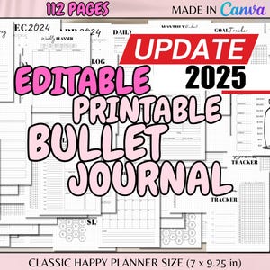 Editable Printable Bullet Planner Bujo Printables Bujo Spread Classic Planner Size Journal Bujo Template Bullet Journal 2024 Bullet Journal