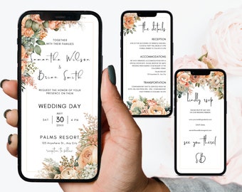 Digital Wedding Invitation, Online Invitation Template, Eco-Friendly E-Invite, Electronic Wedding Invitation, Digital Wedding Invite, DIY
