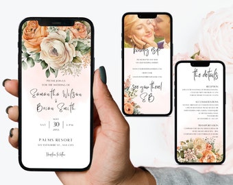 Digital Wedding Invitation, Online Invitation Template, Eco-Friendly E-Invite, Electronic Wedding Invitation, Digital Wedding Invite, DIY