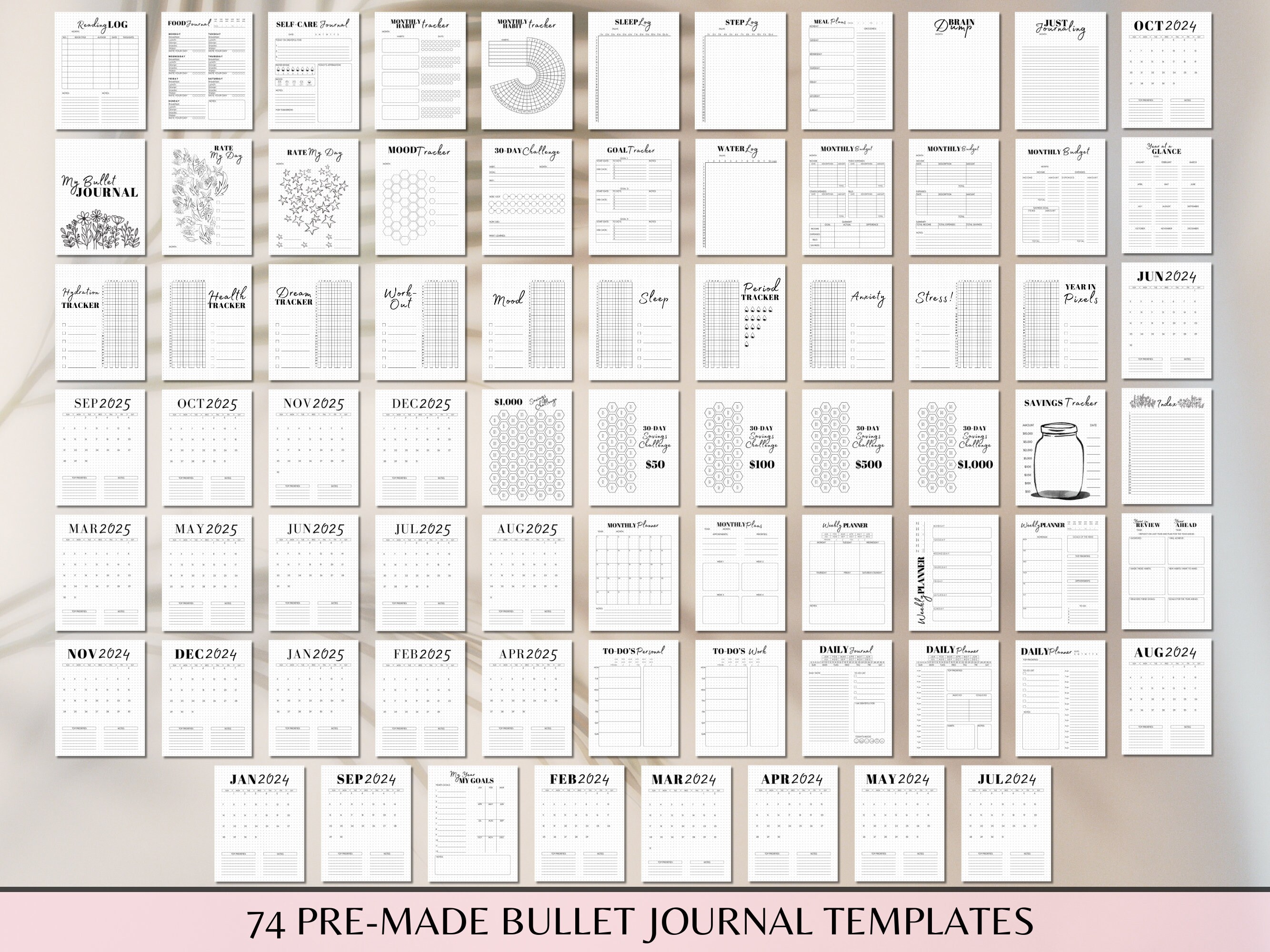 Editable Printable Bullet Planner Bujo Printables Bujo Spread Journal ...