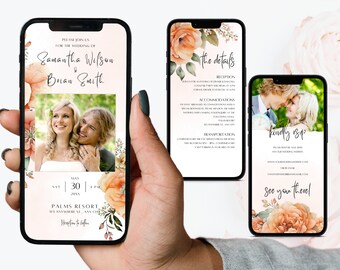 Digital Wedding Invitation, Online Invitation Template, Eco-Friendly E-Invite, Electronic Wedding Invitation, Digital Wedding Invite, DIY