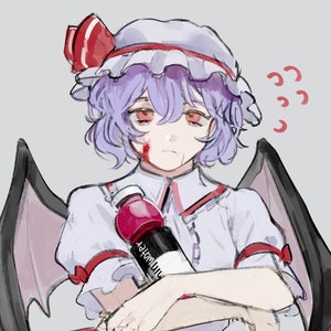 Mini impresión de postal de Touhou Remilia Scarlet de 4" x 6"