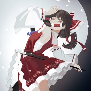 Touhou Reimu Hakurei 4 "x6" Postkarte Mini Print