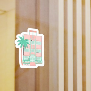 Miami, Florida Reise Kiss-Cut Vinyl Souvenir Souvenir Aufkleber