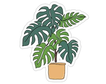 Tropical Plant Sticker | Potted Plant Sticker | Water Bottle Sticker | Palm Sticker