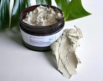 Lemongrass & willowbark green face clay mask. All natural skincare