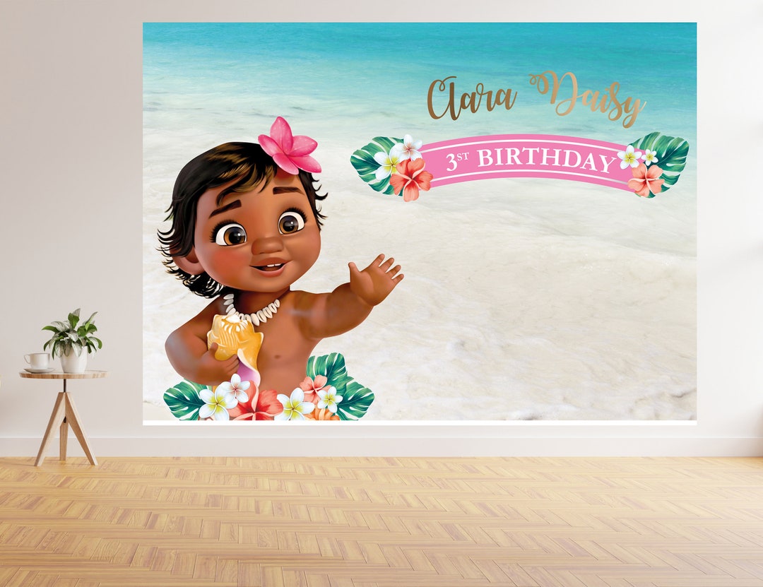 Baby Moana Backdrop Baby Moana Banner Candy Bar Backdrop Etsy